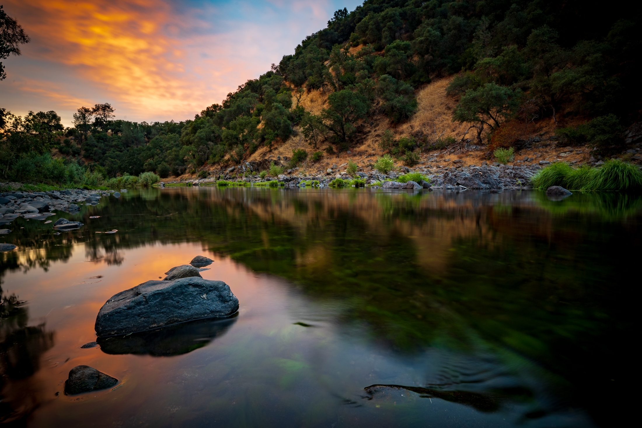 The Cosumnes River flowing through Cosumnes River Ranch in the Sierra foothills